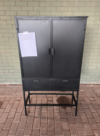 2-Deurs Kast Metaal, Woood BePurehome, Wish, Zwart